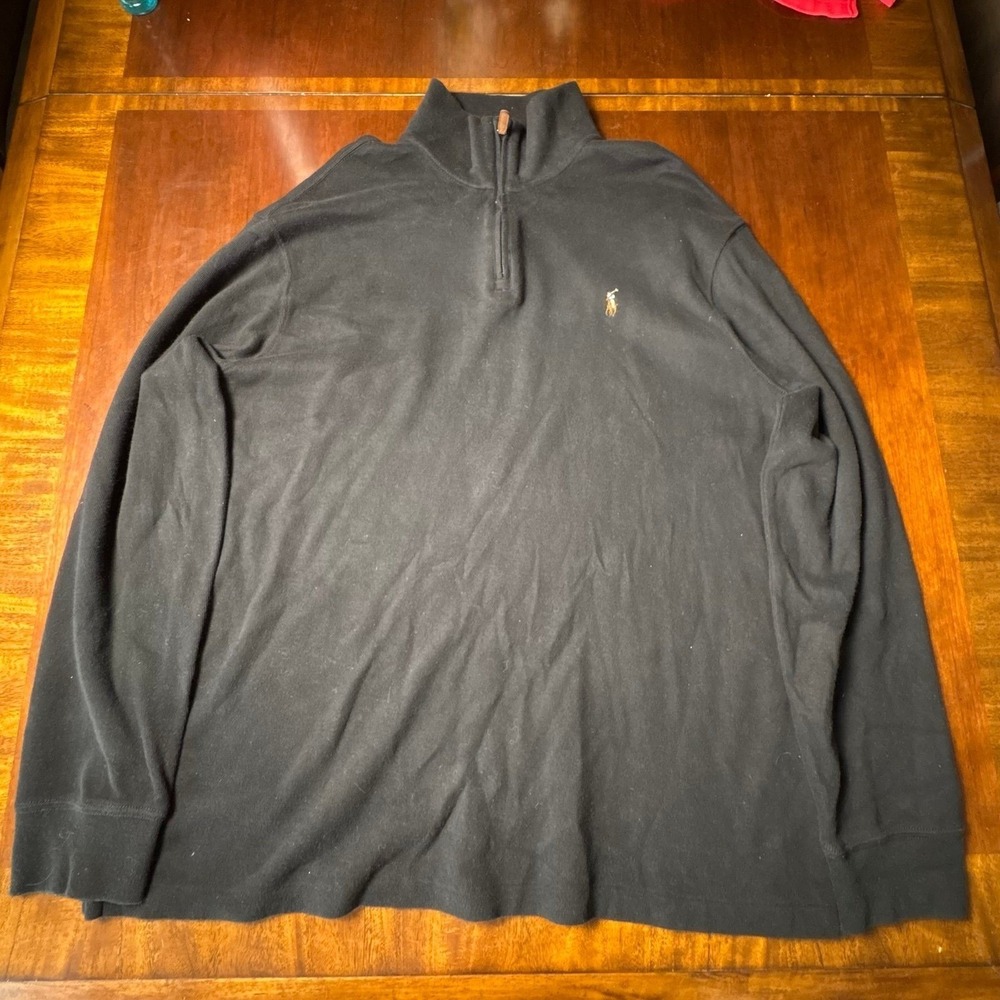 Polo Ralph Lauren Estate Rib Quarter Zip Pullover Black XXL